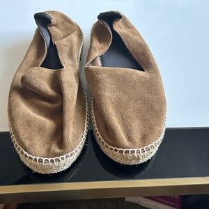 Brown Suede Slip-On Espadrilles